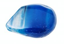 Blue toned agate gemstone isolated